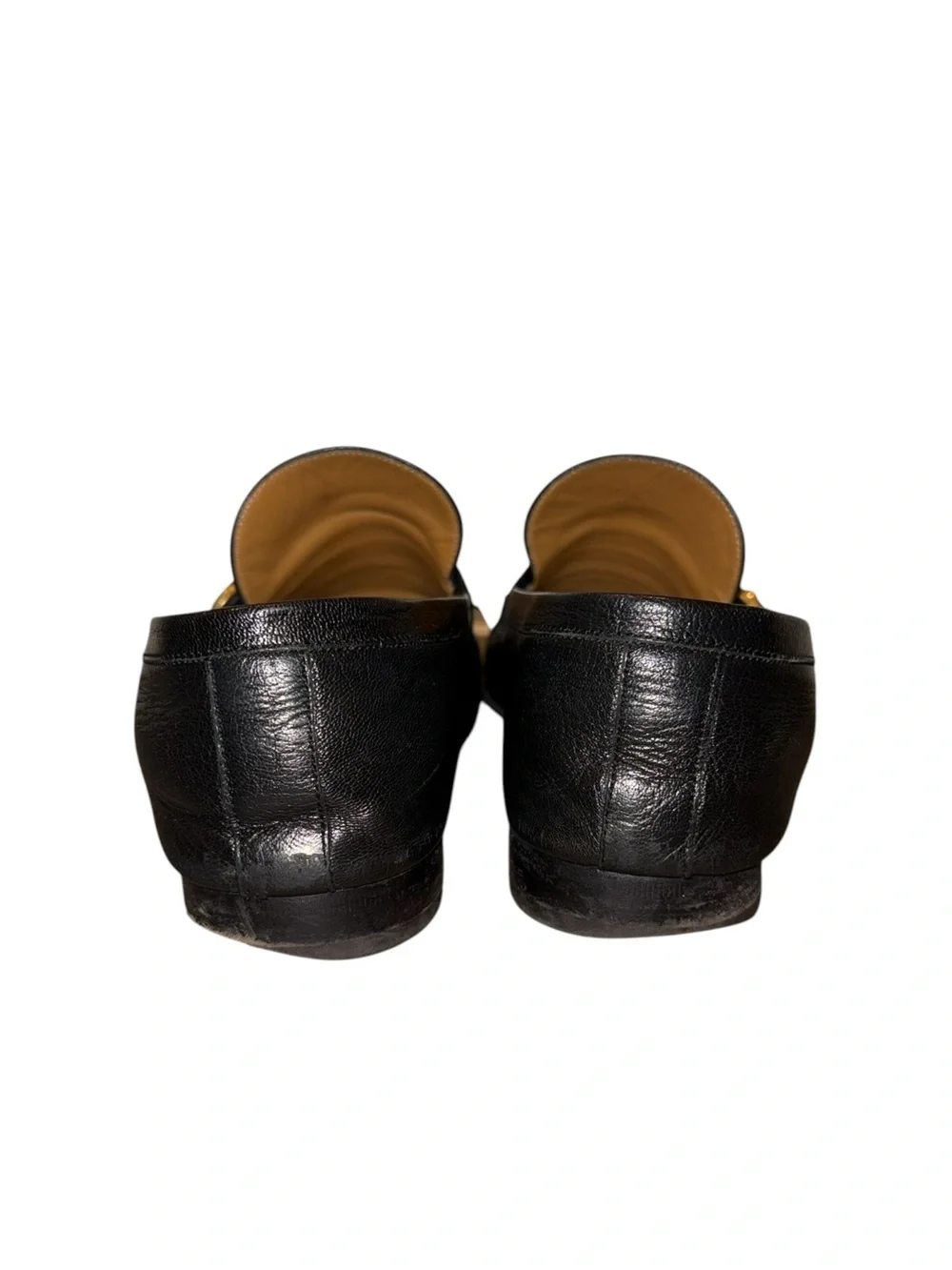 Gucci Men's Donnie Black Leather Web Loafers Double G Hardware EU 12 US 13 Used